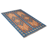 PersaTepp Teppich Kelim Gashgai blau B/H/L: ca. 84x1x134 cm Kelim Gashgai - orange/blau (134,00/84,00/1,00cm) - PersaTepp