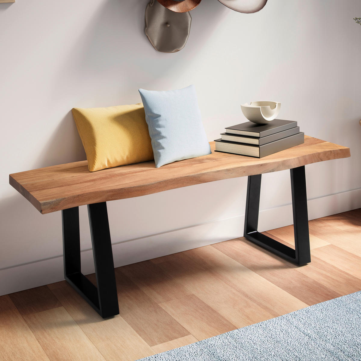 Sitzbank B/H/T: ca. 120x46x40 cm Garderobenbank - (120,00/46,00/40,00cm) - Wohnling