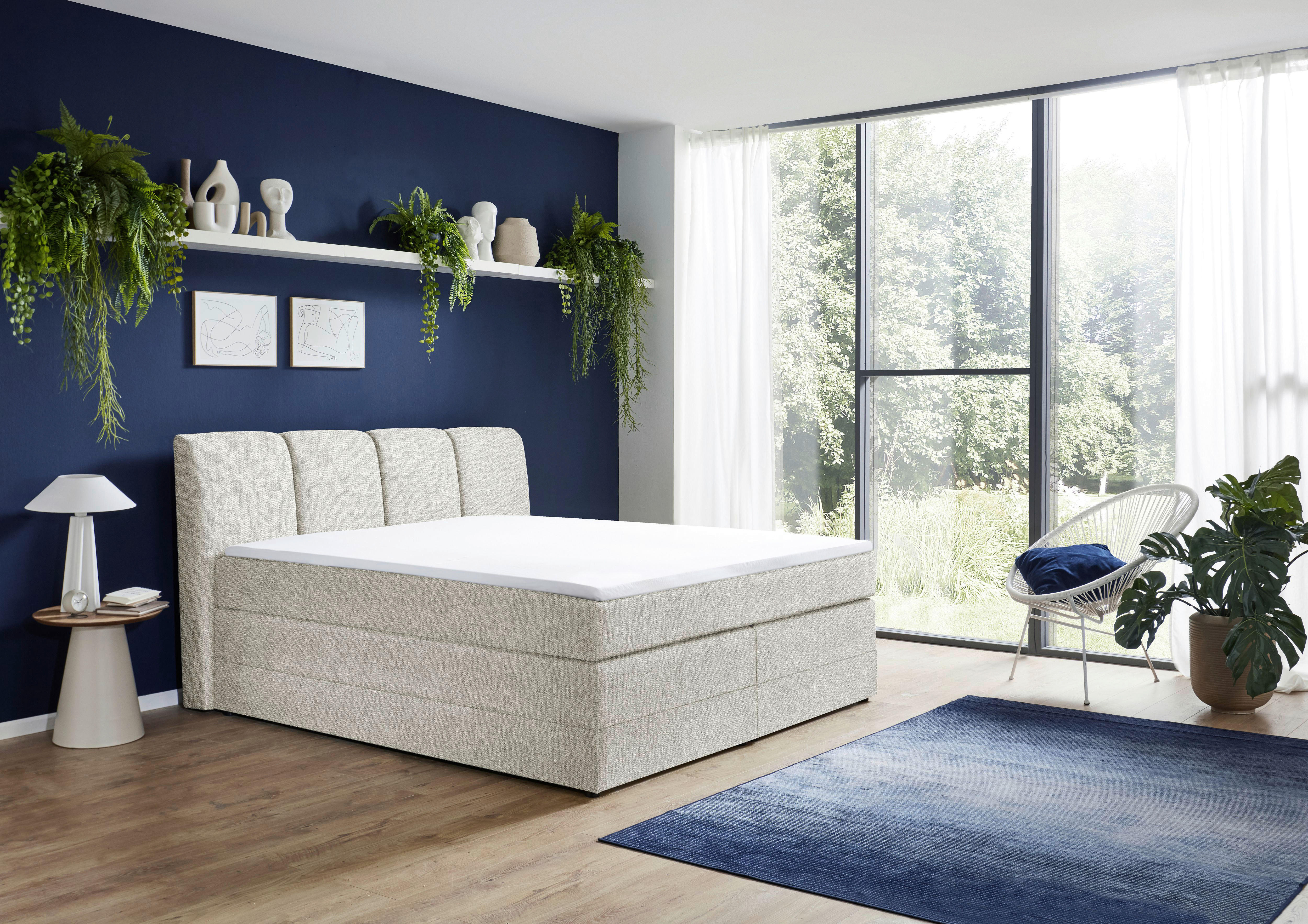 Boxspringbett Lugano ivory Liegefläche B/L: ca. 180x200 cm Lugano - ivory (190,00/109,00/210,00cm)