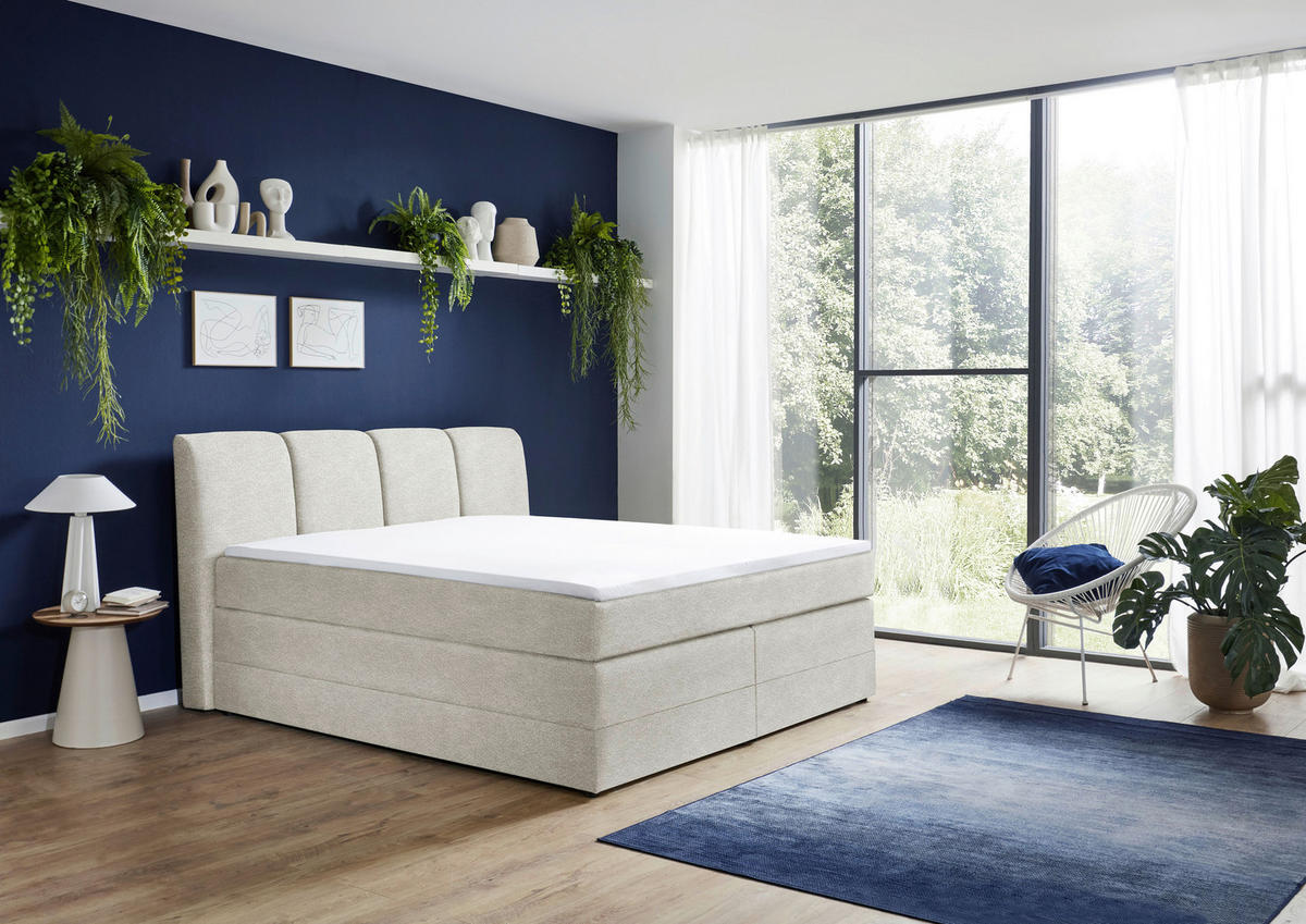 Boxspringbett Lugano ivory Liegefläche B/L: ca. 180x200 cm Lugano - ivory (190,00/109,00/210,00cm)