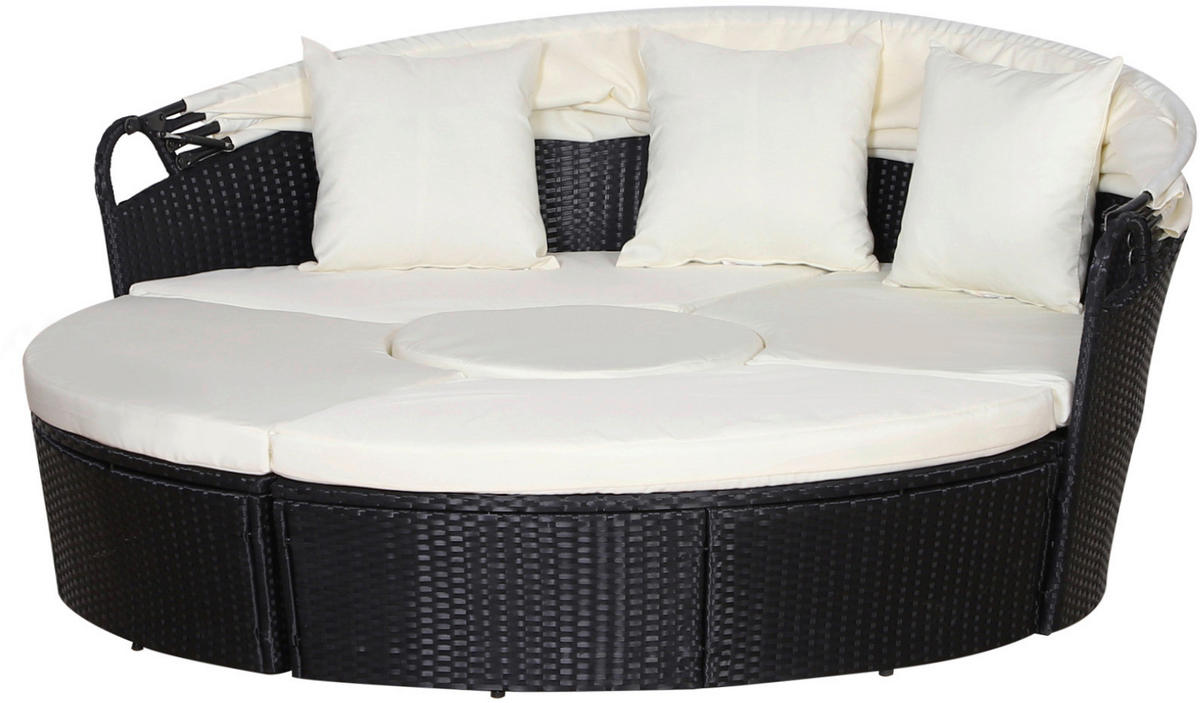 Outsunny Sonneninsel schwarz Polyrattan B/H/T: ca. 175x147x180 cm Polyrattan_Sonneninsel - creme/schwarz (175,00/147,00/180,00cm) - Outsunny