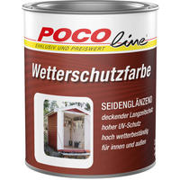 POCOline Wetterschutzfarbe weiß seidenglänzend ca. 0,75 l Wetterschutzfarbe 750ml - weiß (750ml) - POCOline
