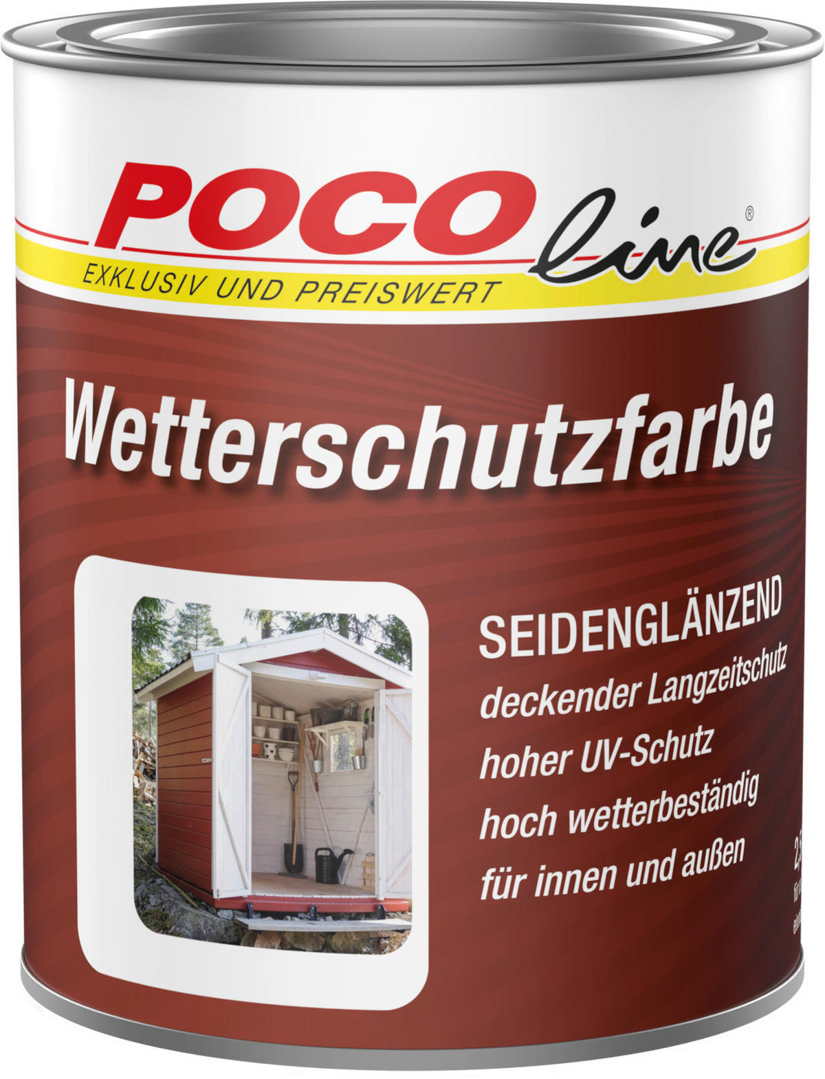 POCOline Wetterschutzfarbe weiß seidenglänzend ca. 0,75 l Wetterschutzfarbe 750ml - weiß (750ml) - POCOline