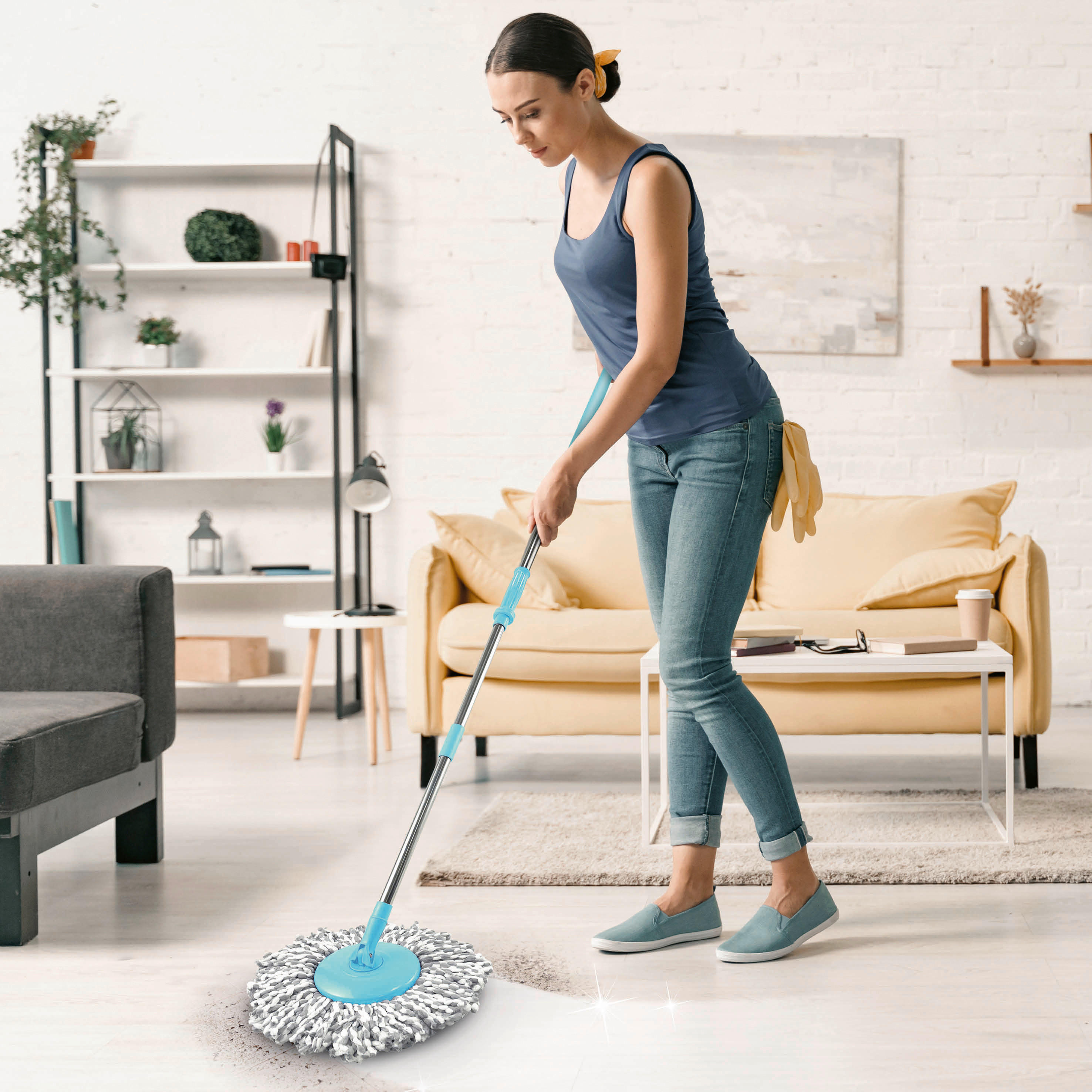 CLEANmaxx Wischmoppset türkis Wischmoppset_4tlg.CLEANmaxx - türkis/grau - CLEANmaxx