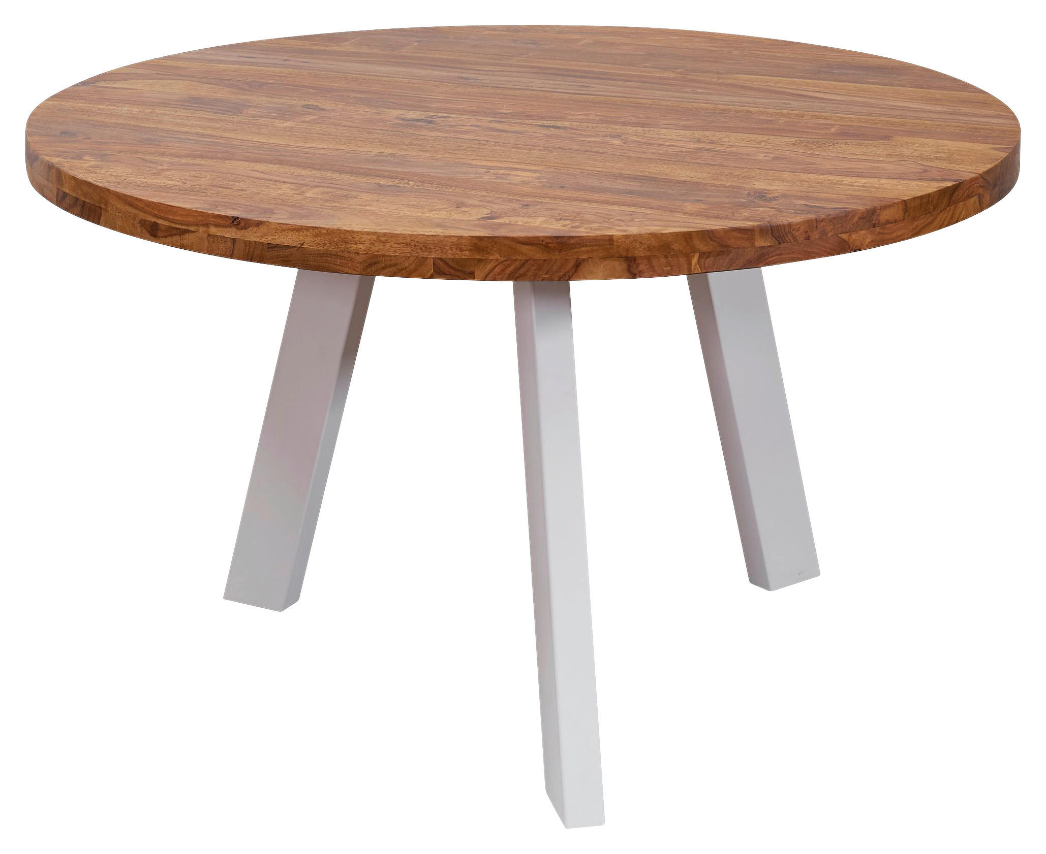 Esstisch natur weiß lackiert B/H/T: ca. 130x77x130 cm Esszimmertisch - weiß/natur (130,00/77,00/130,00cm) - Wohnling