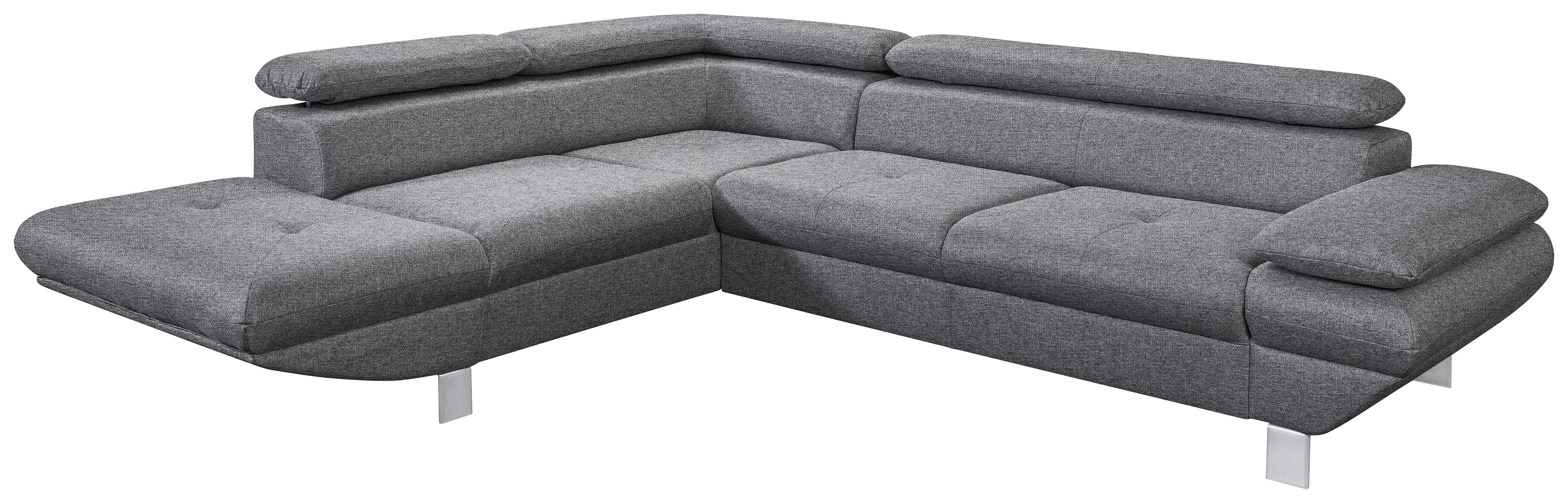 Funktionsecke Vinci dunkelgrau Webstoff B/H/T: ca. 276x88x232 cm Vinci - Chrom/dunkelgrau (276,00/88,00/232,00cm)
