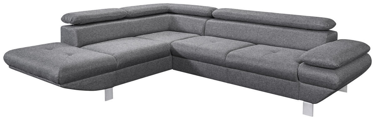 Funktionsecke Vinci dunkelgrau Webstoff B/H/T: ca. 276x88x232 cm Vinci - Chrom/dunkelgrau (276,00/88,00/232,00cm)