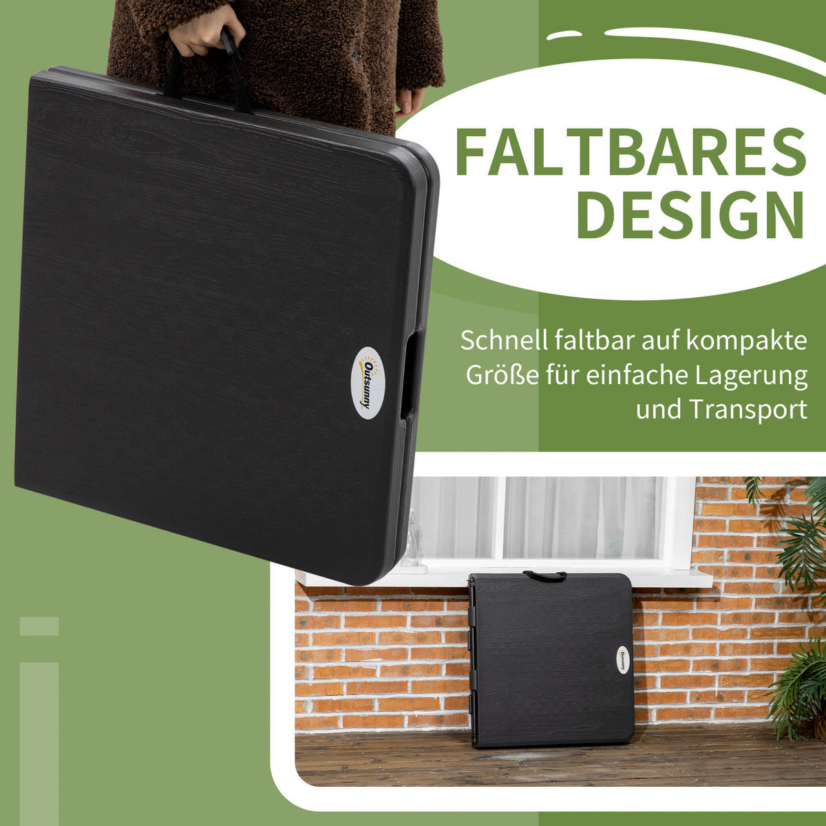 Outsunny Gartentisch dunkelgrau Stahl B/H/L: ca. 60x74x118 cm Gartentisch - dunkelgrau (118,00/60,00/74,00cm) - Outsunny