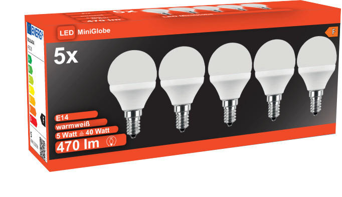 Blulaxa Leuchtmittel 5er Pack E14 LED-Tropfenlampe_Blulaxa E14 - weiß (4,50/8,20cm) - Blulaxa