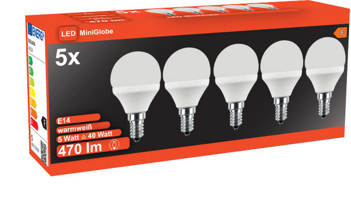 Blulaxa Leuchtmittel 5er Pack E14 LED-Tropfenlampe_Blulaxa E14 - weiß (4,50/8,20cm) - Blulaxa