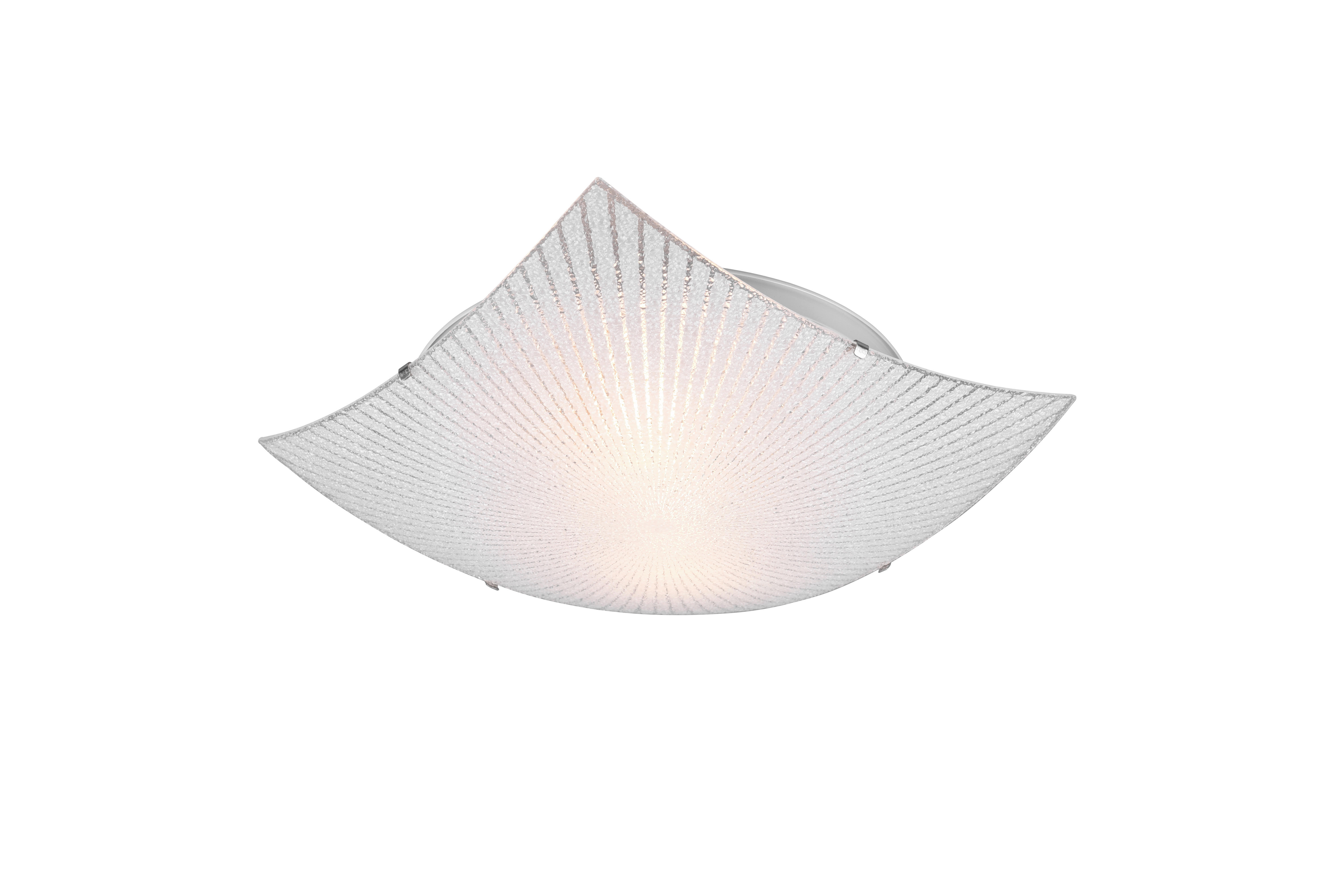 TRIO Deckenleuchte  612200200   Elisa Chrom transparent Metall Glas B/H/L: ca. 40x9x40 cm E27 2 Brennstellen Elisa - Chrom/transparent (40,00/40,00/9,00cm) - Trio