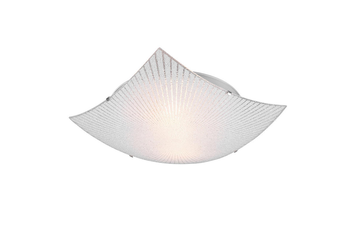 TRIO Deckenleuchte  612200200   Elisa Chrom transparent Metall Glas B/H/L: ca. 40x9x40 cm E27 2 Brennstellen Elisa - Chrom/transparent (40,00/40,00/9,00cm) - Trio