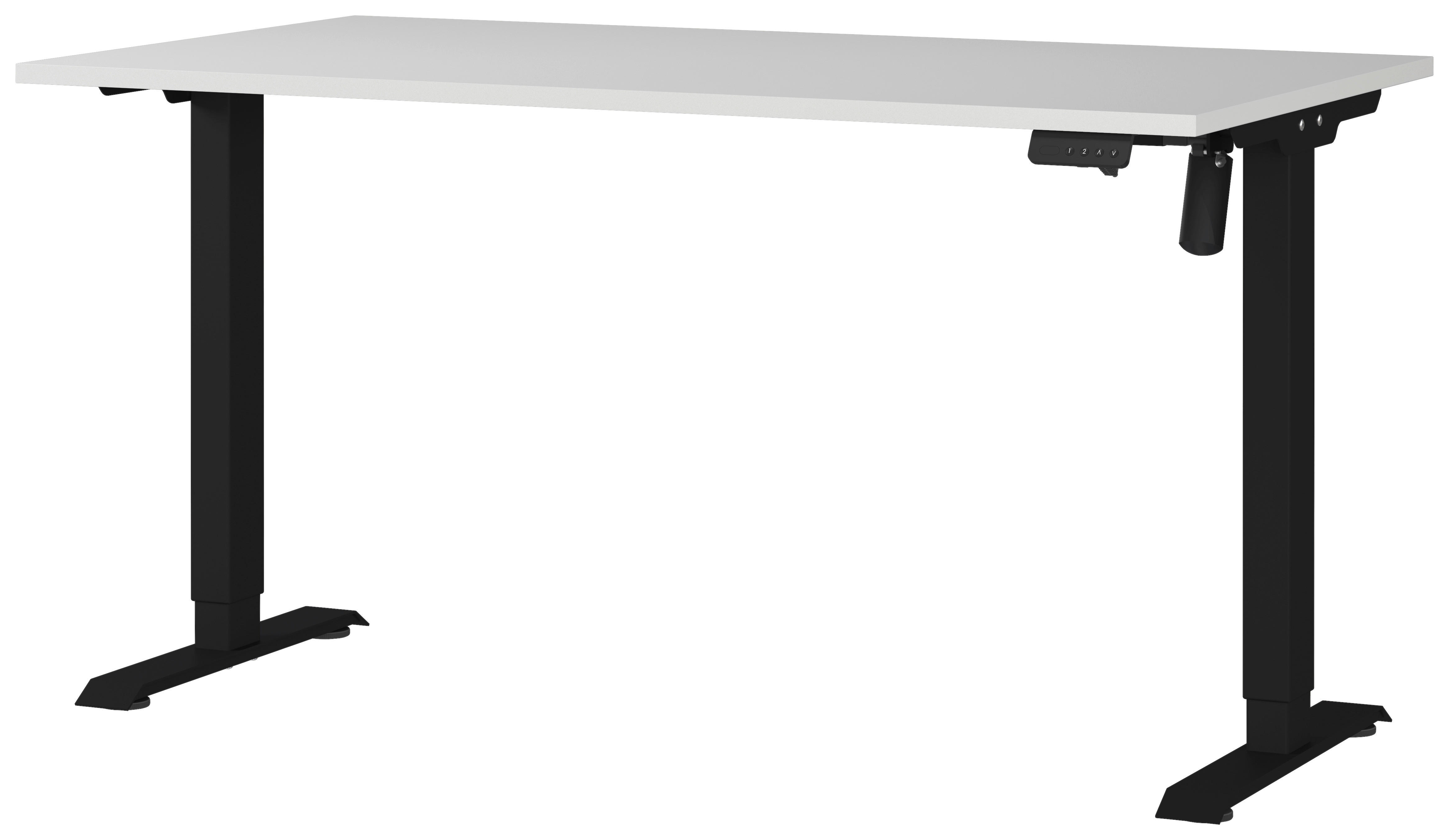Schreibtisch 8023-581 Lichtgrau schwarz B/H/T: ca. 140x118x80 cm 8023-581 - Lichtgrau/schwarz (140,00/118,00/80,00cm) - Germania