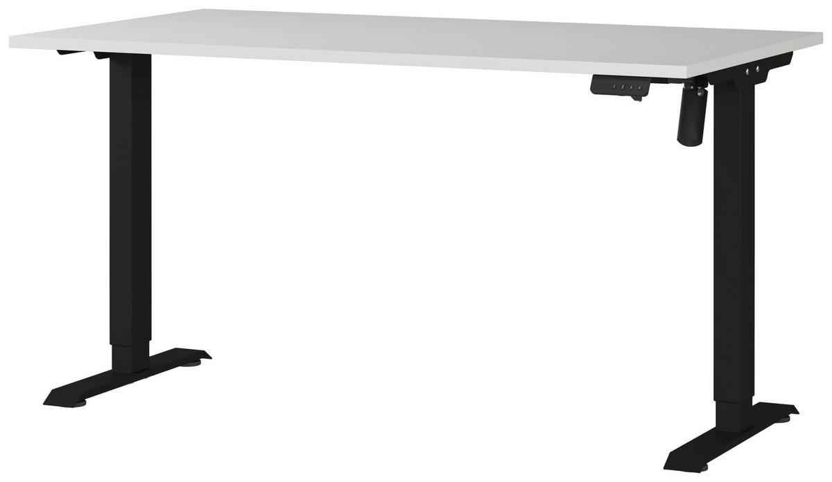 Schreibtisch 8023-581 Lichtgrau schwarz B/H/T: ca. 140x118x80 cm 8023-581 - Lichtgrau/schwarz (140,00/118,00/80,00cm) - Germania