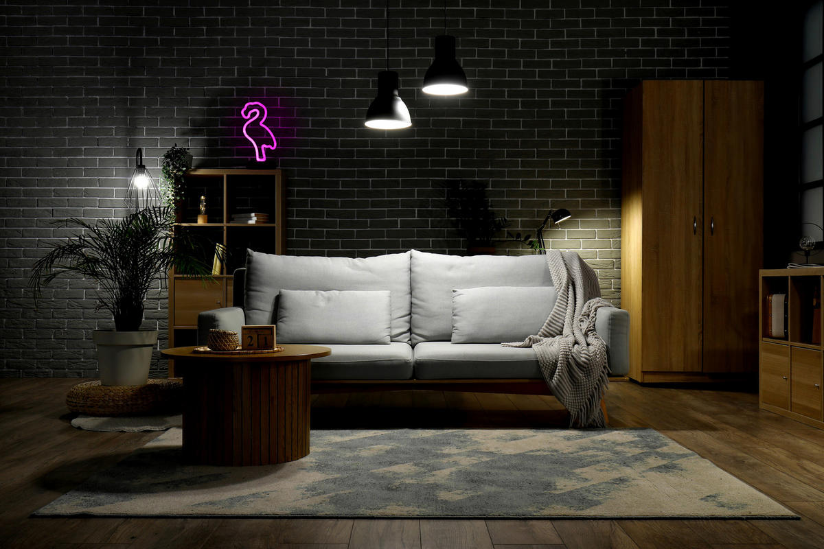 Grundig Neon-Leuchte B/H/L: ca. 11,5x5,6x25,5 cm Neon-Leuchte_Flamingo - (25,50/11,50/5,60cm) - Grundig
