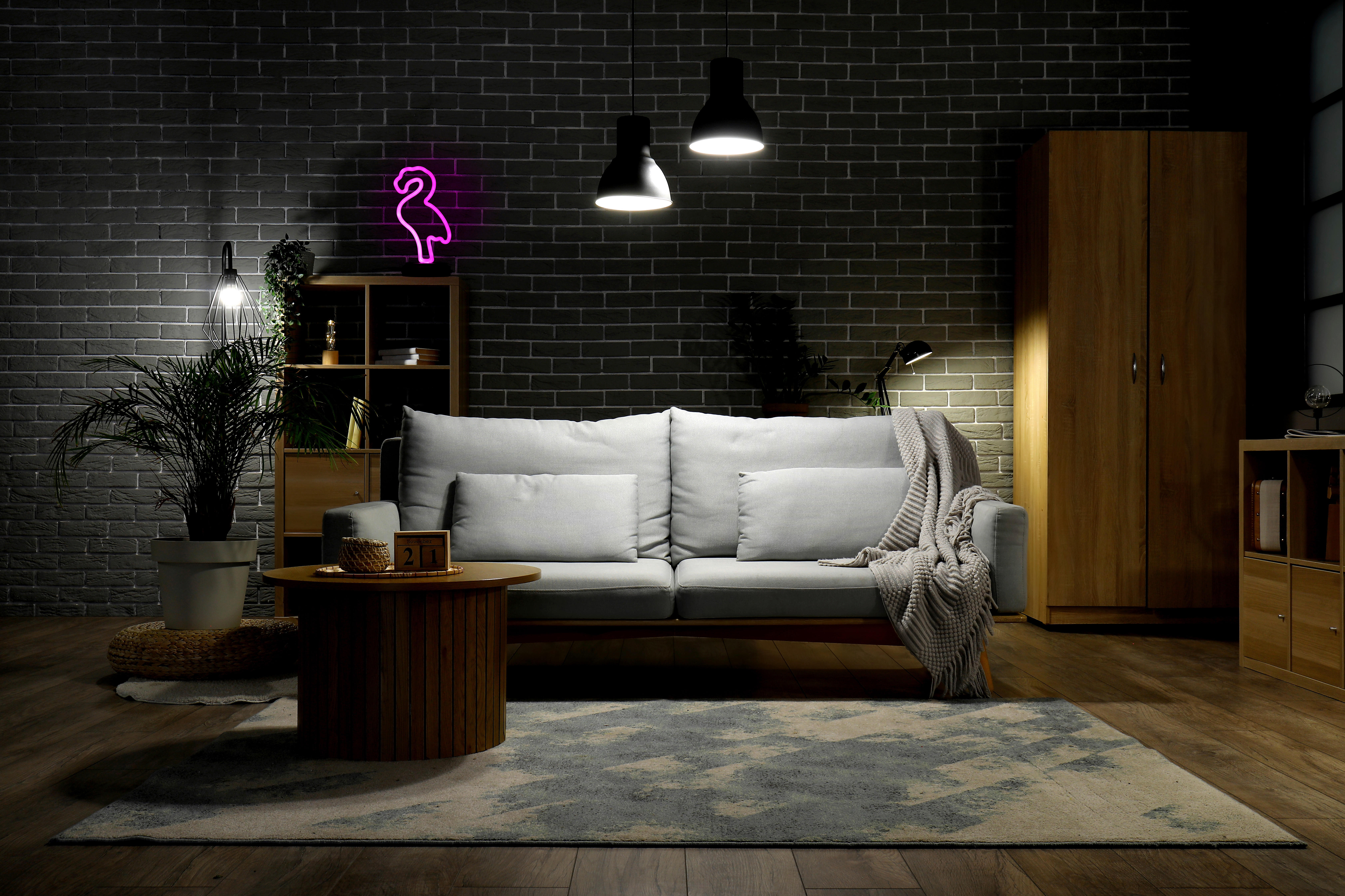 Thumbnail - Grundig Neon-Leuchte Flamingo B/H/L: ca. 11,5x5,6x25,5 cm