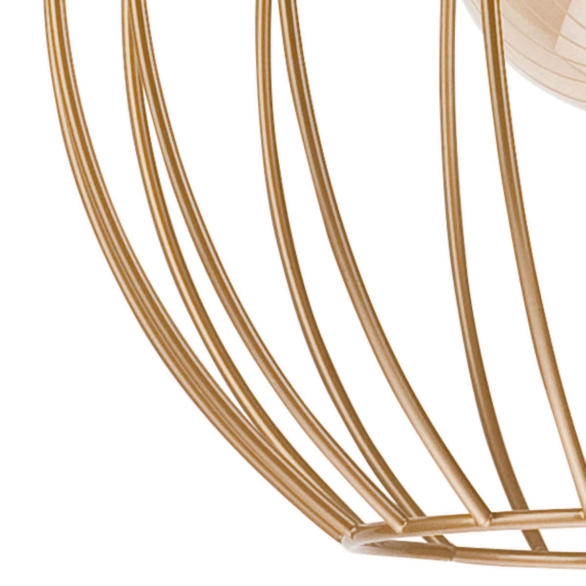 Lamkur Pendelleuchte ZOYA 45153 sand gold Stahl H/L: ca. 86x24 cm E27 1 Brennstellen Zoya - gold/sand (24,00cm) - Lamkur