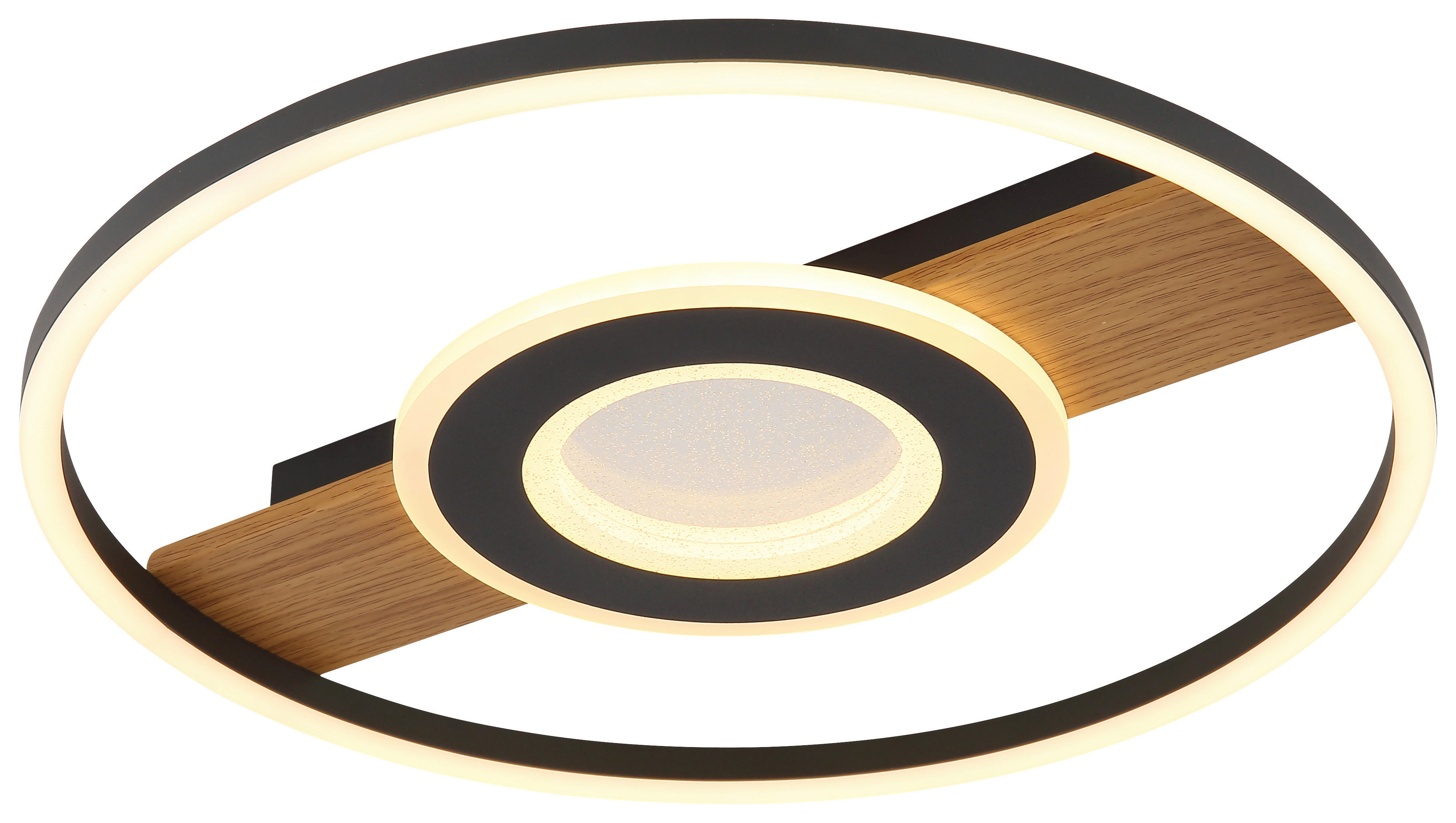 GLOBO LED-Deckenleuchte braun schwarz Aluminium Metall H/D: ca. 5,5x40,5 cm PIKARA - braun/schwarz (40,50/5,50cm) - GLOBO
