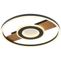 GLOBO LED-Deckenleuchte braun schwarz Aluminium Metall H/D: ca. 5,5x40,5 cm PIKARA - braun/schwarz (40,50/5,50cm) - GLOBO