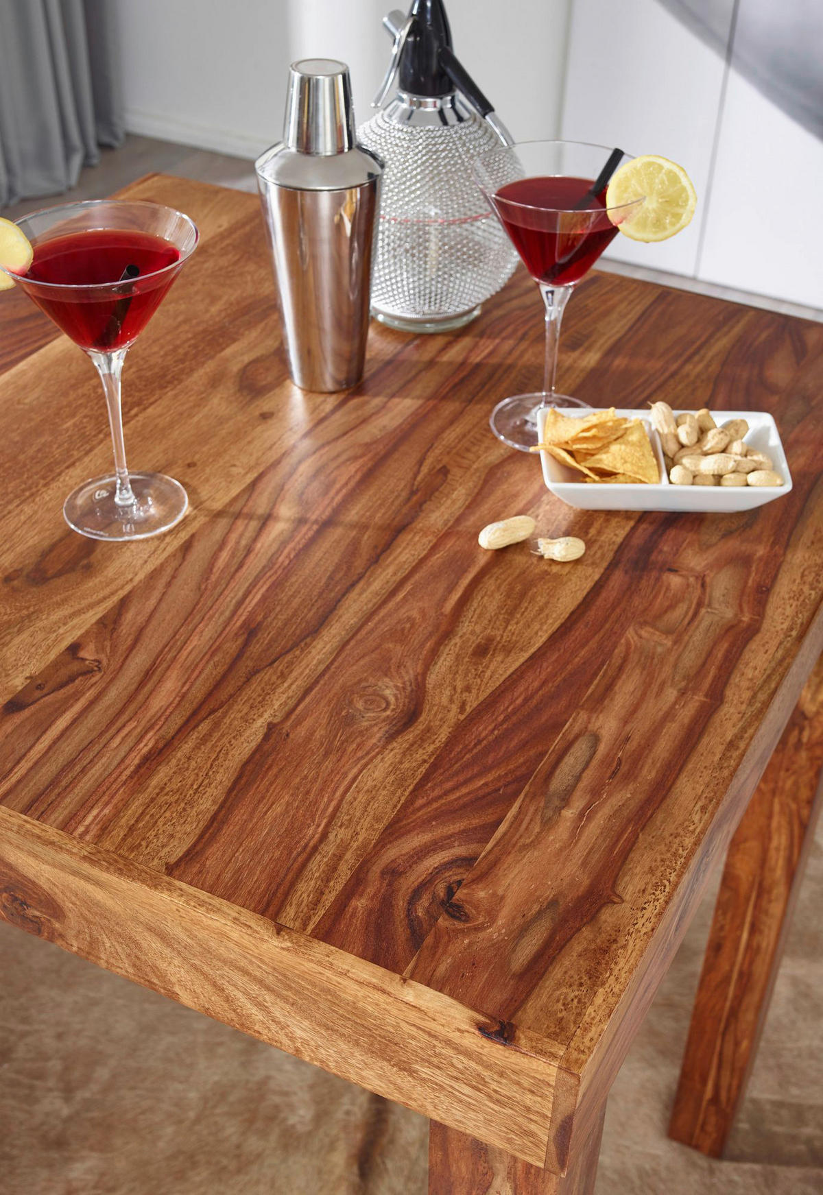 Bartisch natur Echtholz B/H/T: ca. 80x110x80 cm Bartisch - natur (80,00/110,00/80,00cm) - Wohnling