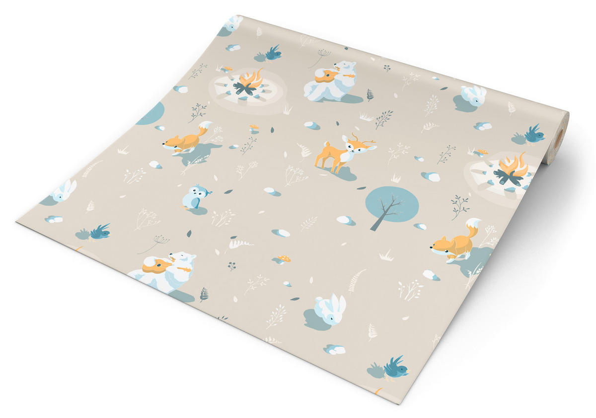 UGEPA Vliestapete Waldtiere beige bunt B/L: ca. 53x1005 cm Vliestapete_L31307 - beige/bunt (53,00/1005,00cm) - UGEPA