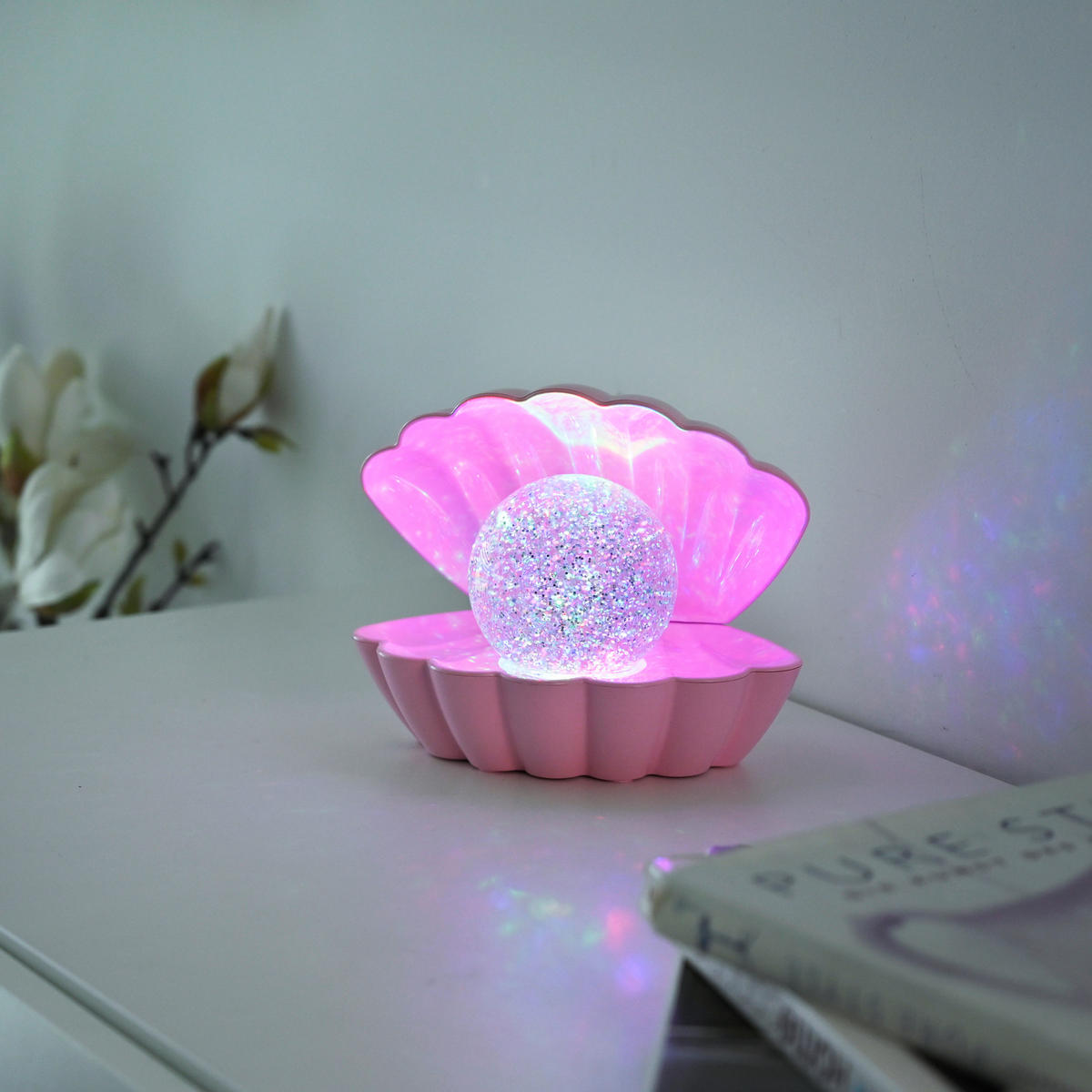 Just Light LED-Dekoleuchte rosa Kunststoff B/H/D: ca. 18x13x14,8 cm LED-Dekoleuchte_Muschel - rosa (14,80/13,00cm) - Just Light