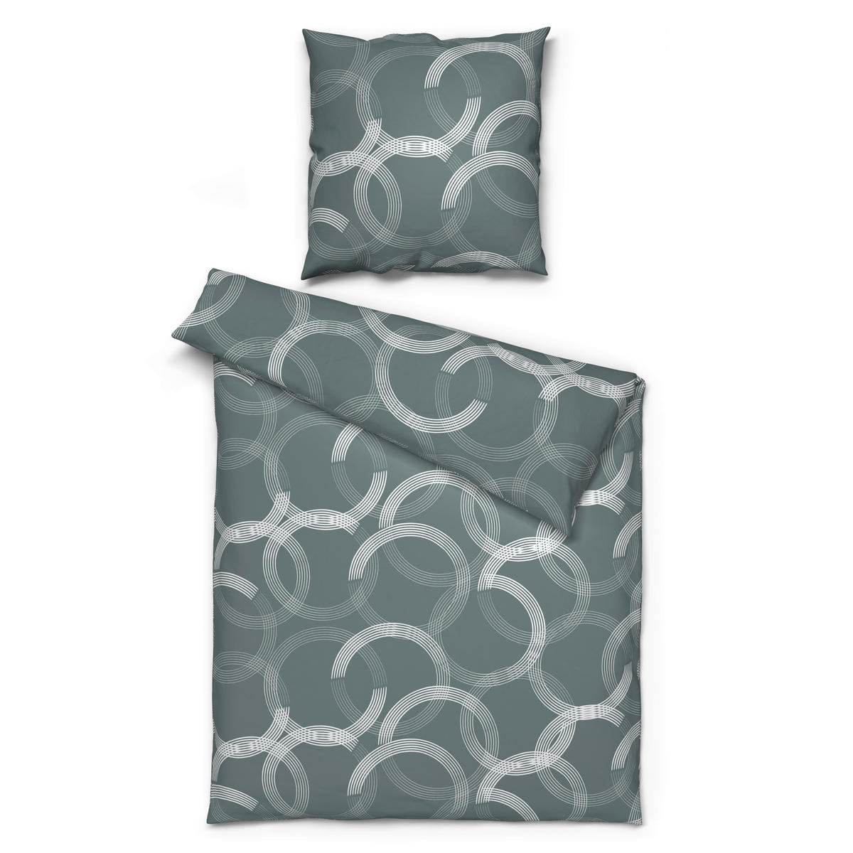 Microfaser Bettwäsche Bettwäsche_Microfaser Kreise - grau (135,00/200,00cm)