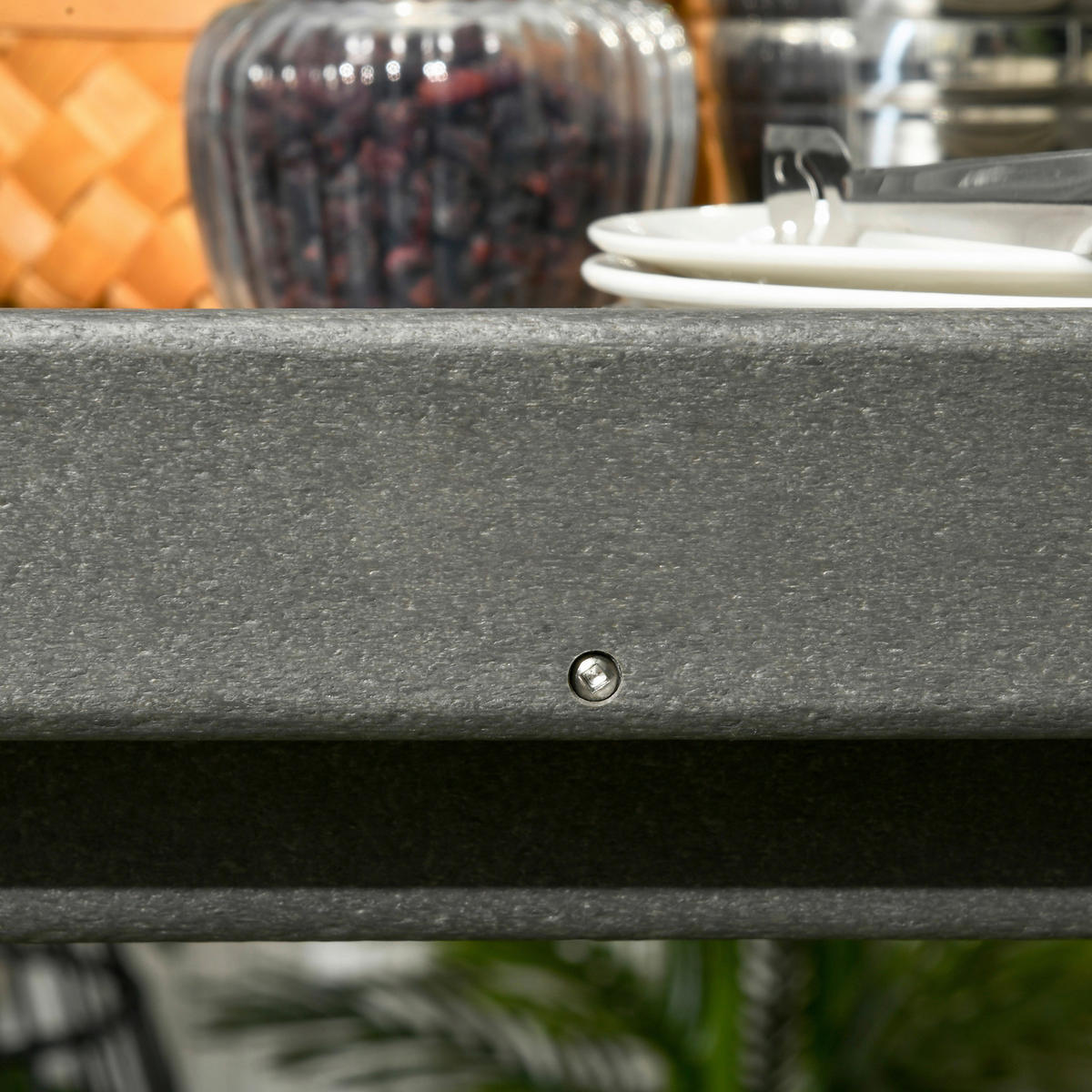 Outsunny Servierwagen dunkelgrau Kunststoff B/H/L: ca. 50x80x87 cm Servierwagen - dunkelgrau (87,00/50,00/80,00cm) - Outsunny