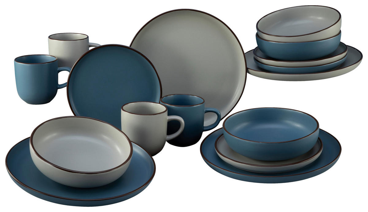 CreaTable Kombiservice Modern Scandic multicolor Steinzeug 16 tlg. Modern Scandic - multicolor - CreaTable