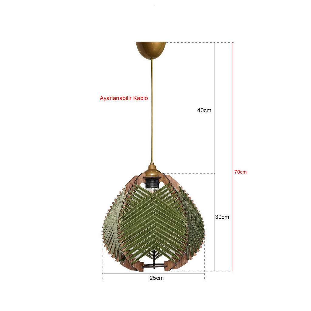 Thumbnail - Opviq Pendelleuchte grün Baumwolle B/H/T/L/D: ca. 25x30x25x25x25 cm E27 1 Brennstellen