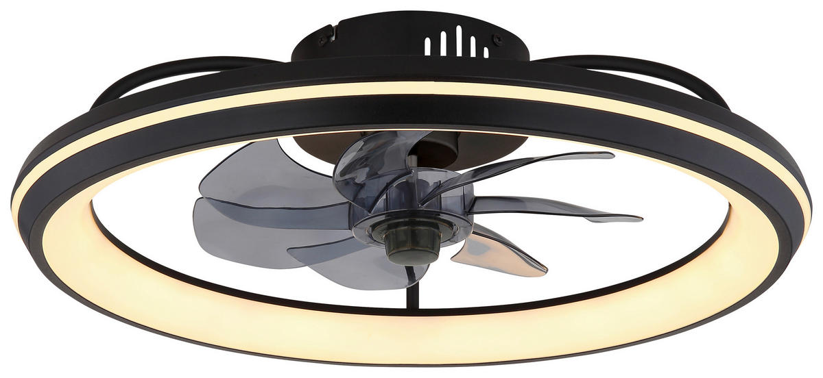 GLOBO Deckenventilator Rauch schwarz Opal H/D: ca. 14x50 cm max. 40 W CELESTE - schwarz/Opal (50,00/14,00cm) - GLOBO