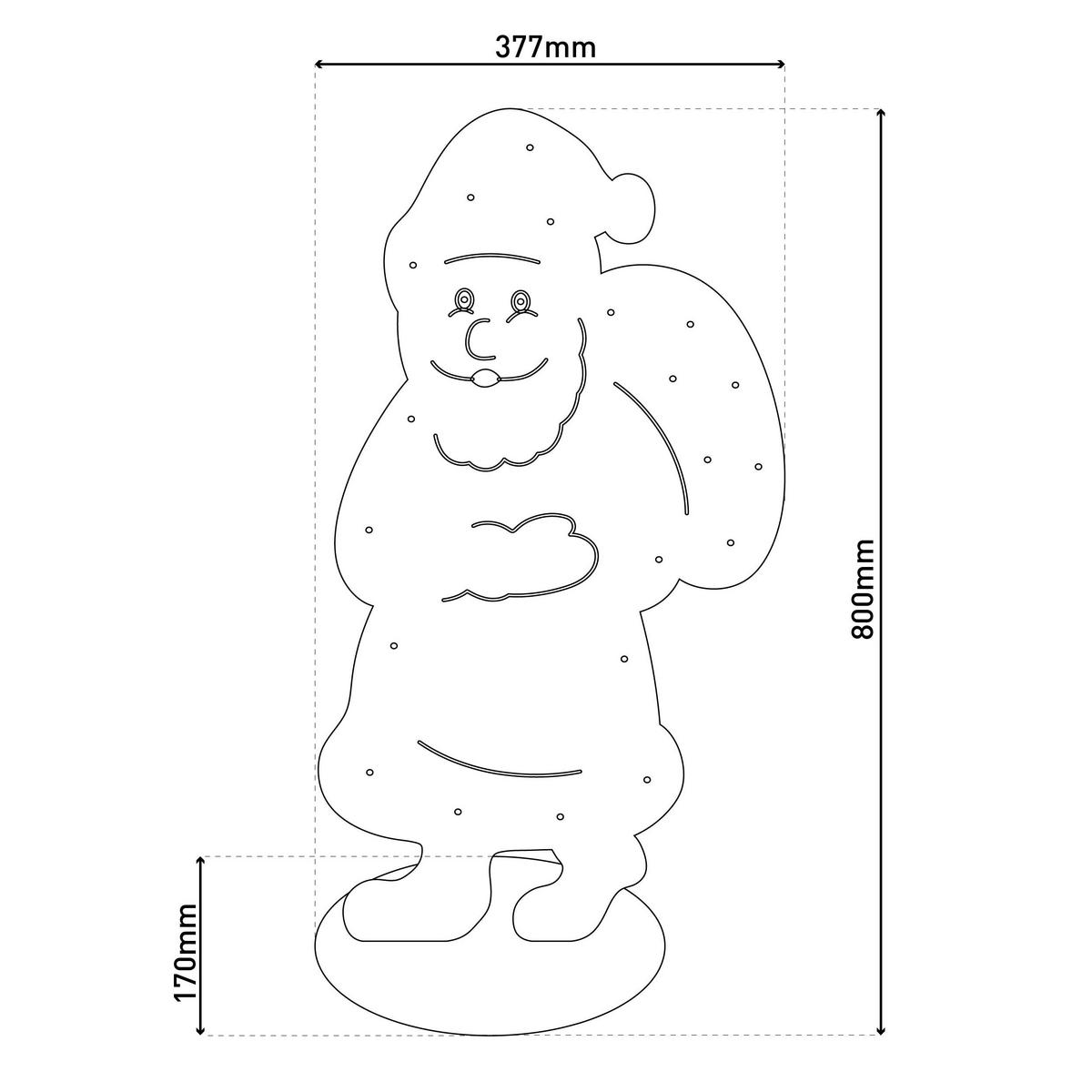Näve Leuchten LED-Dekoleuchte Santa natur Holz B/H/T: ca. 17x80x37,7 cm Santa - natur (17,00/80,00/37,70cm) - Näve Leuchten