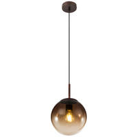 GLOBO Pendelleuchte 15865 braun amber Glas Metall H/D: ca. 120x20 cm E27 1 Brennstellen Pendelleuchte_Varus braun/amber - braun/amber (20,00/120,00cm) - GLOBO