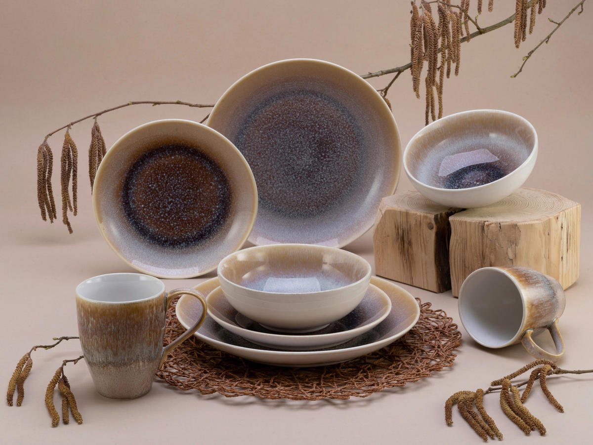 CreaTable Kombiservice Caldera sand Steinzeug 8 tlg. Caldera - sand - CreaTable