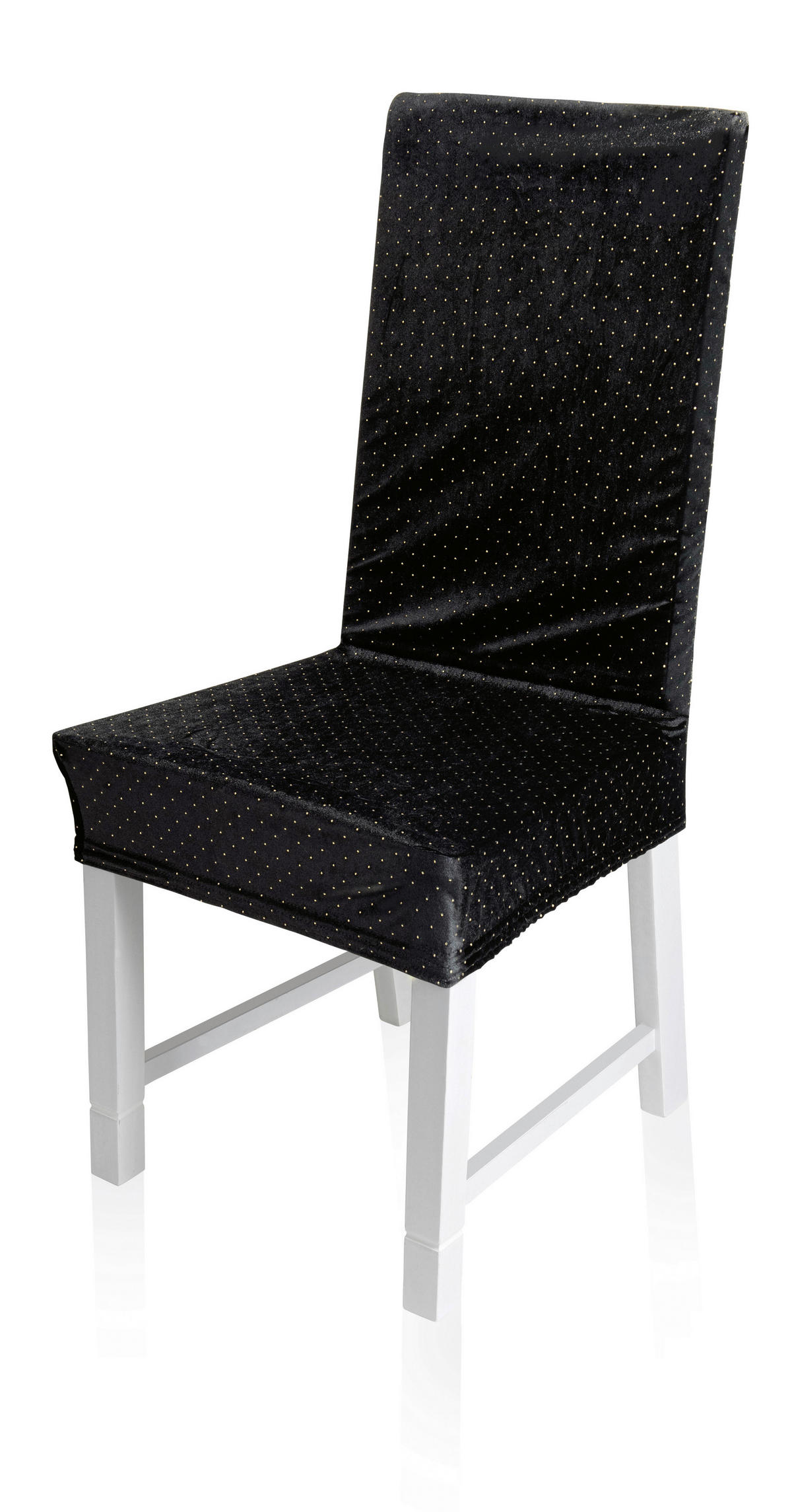 Stuhlhusse Stuhlhusse_Samt_Sparkle schwarz - gold/schwarz (40,00/45,00/60,00cm)