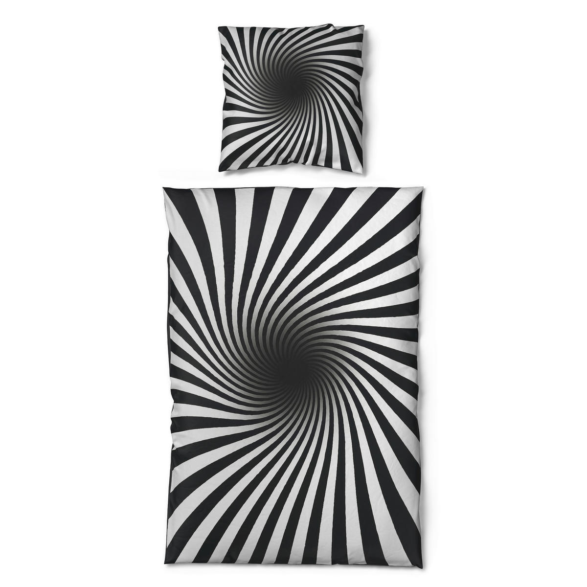 Microfaser Bettwäsche Bettwäsche_Microfaser schw.135x200 - weiß/schwarz (135,00/200,00cm)