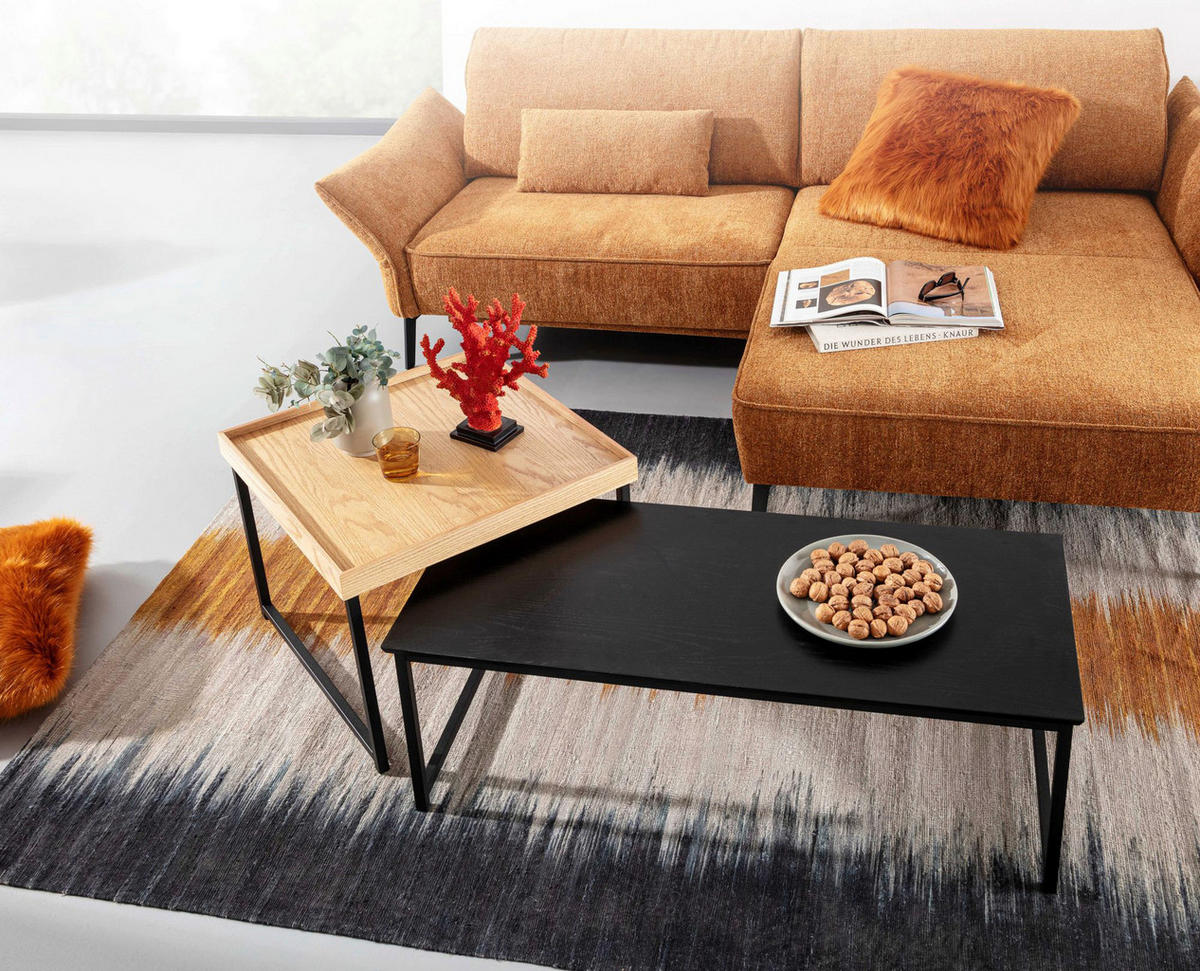 Couchtisch 2er-Set. schwarz B/H/T: ca. 60x45x110 cm 2er-Set. - schwarz (60,00/45,00/110,00cm) - Wohnling