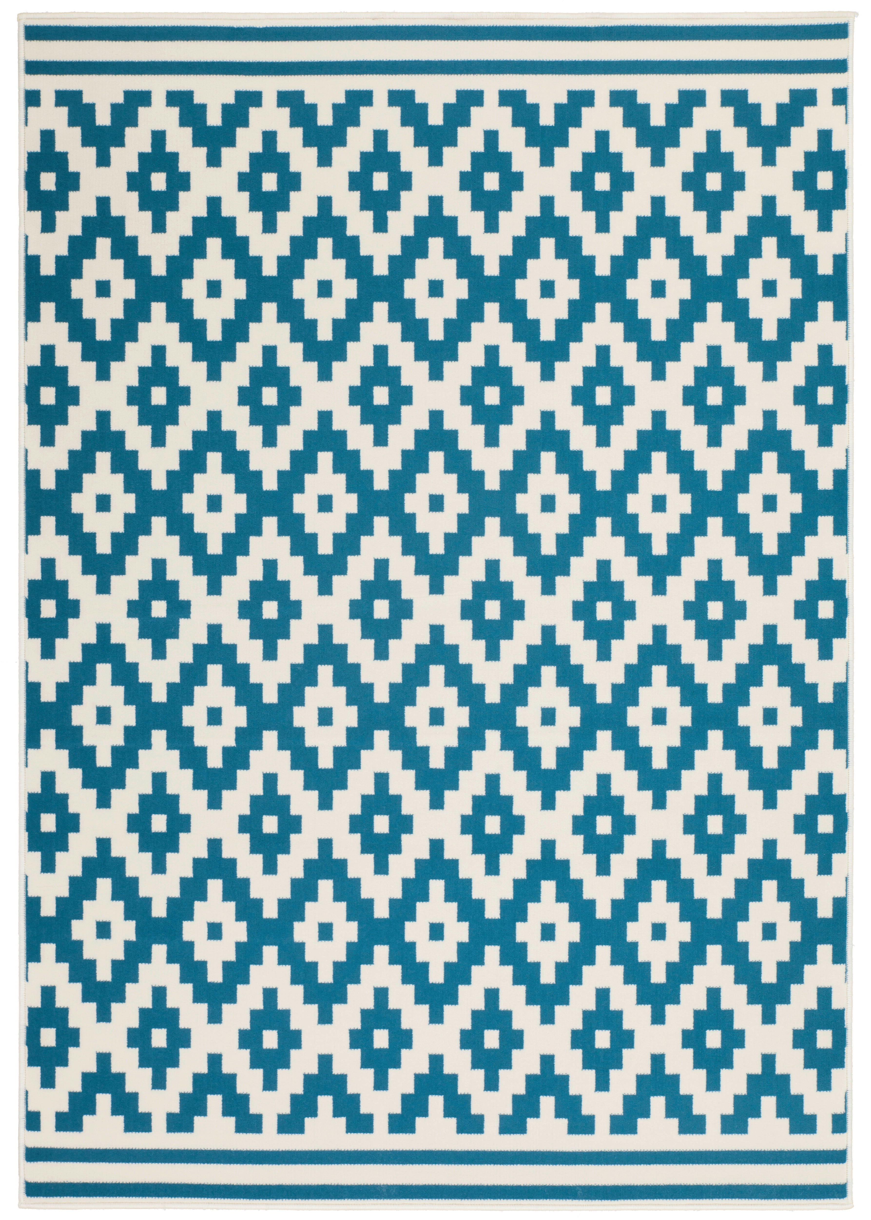Kayoom Kurzflorteppich Now! 325 hellblau B/L: ca. 200x290 cm Now! 325 - hellblau/weiß (200,00/290,00cm) - Kayoom