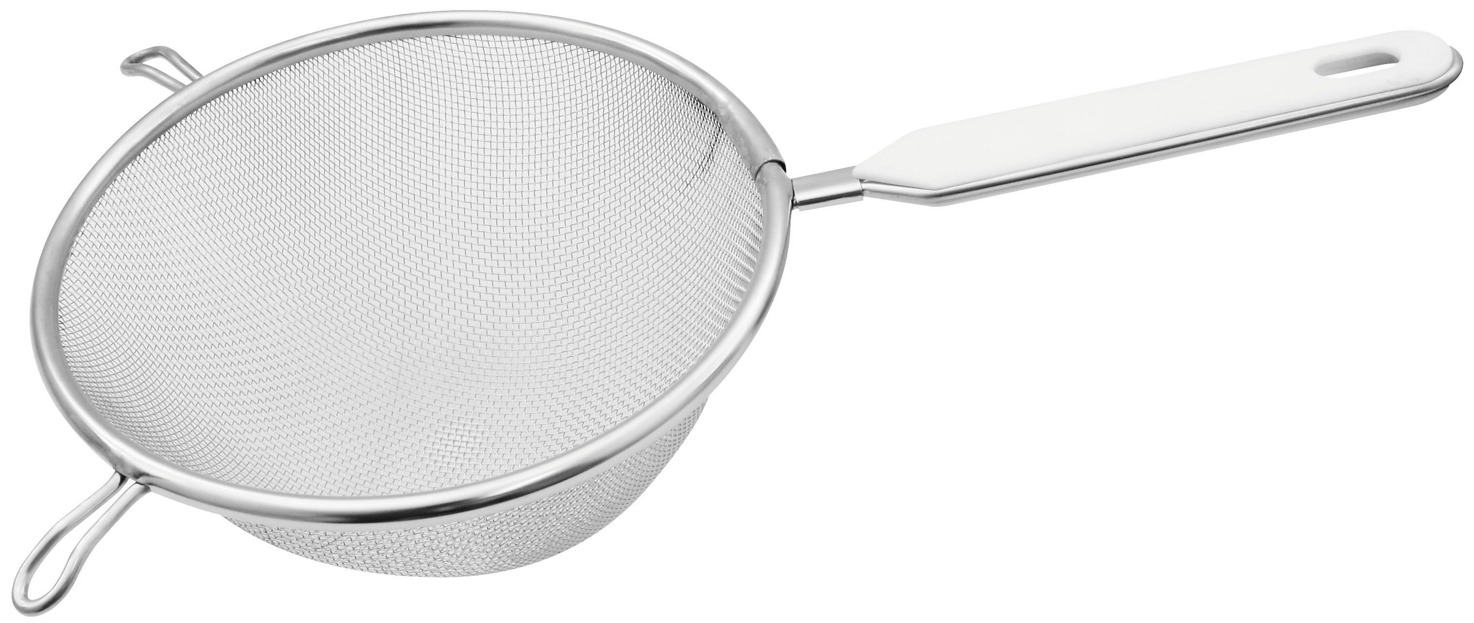 Fackelmann Sieb weiß Edelstahl B/H/T: ca. 16x6,5x30,5 cm Sieb - weiß/silber (16,00/6,50/30,50cm) - Fackelmann