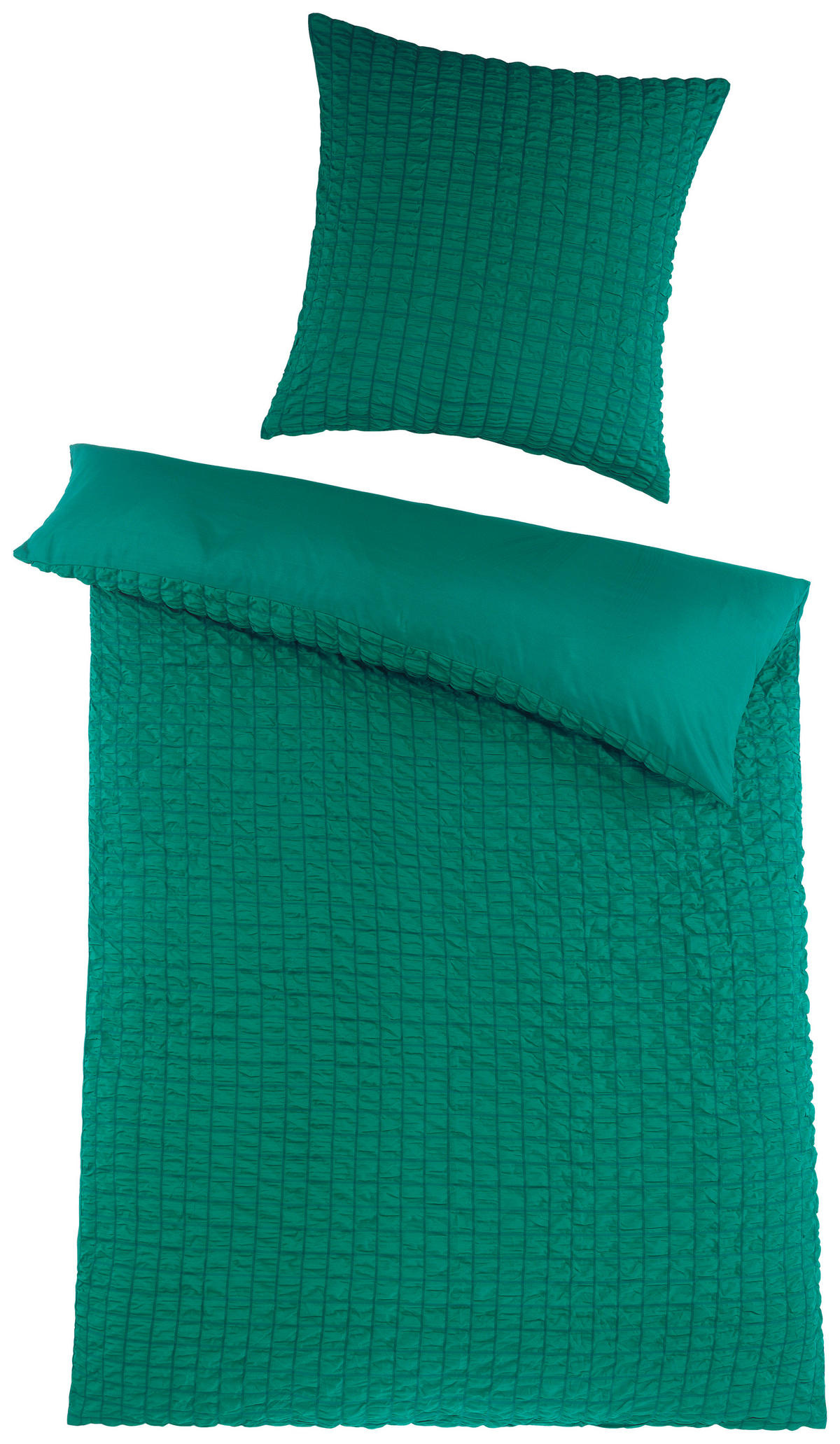 Microfaser Bettwäsche Seersucker Bettwäsche-Seersucker 135x200 petr. - petrol (135,00/200,00cm) - beau rêve