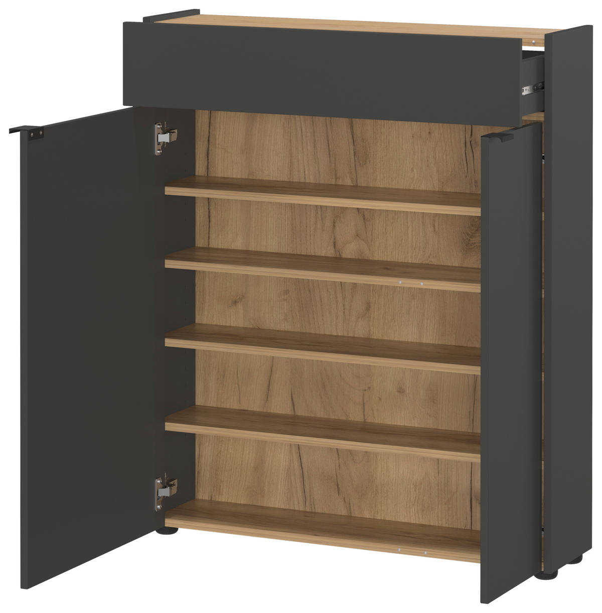 Garderobenset 9953-549 B/H/T: ca. 112x200x22 cm 9953-549 - Eiche/Graphit (112,00/200,00/22,00cm) - Germania