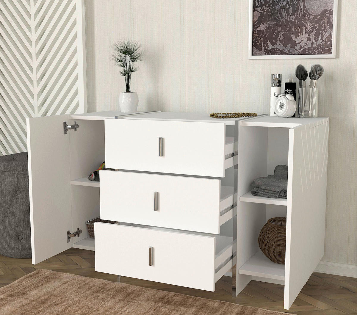 Kommode Veyron weiß B/H/T: ca. 120x78x44 cm Veyron - weiß (120,00/78,00/44,00cm) - moebel17