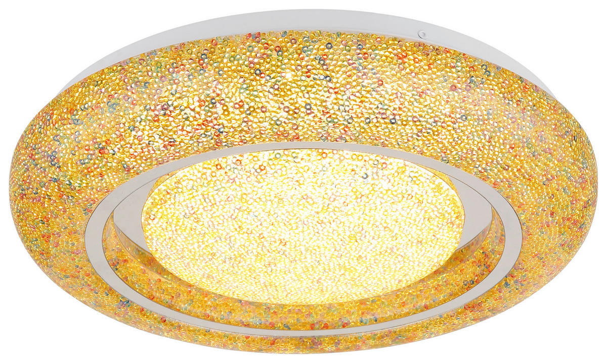 GLOBO LED-Deckenleuchte RADA 483111-24B weiß klar Kunststoff Metall H/D: ca. 7,5x38 cm 1 Brennstellen RADA - klar/weiß (38,00/7,50cm) - GLOBO