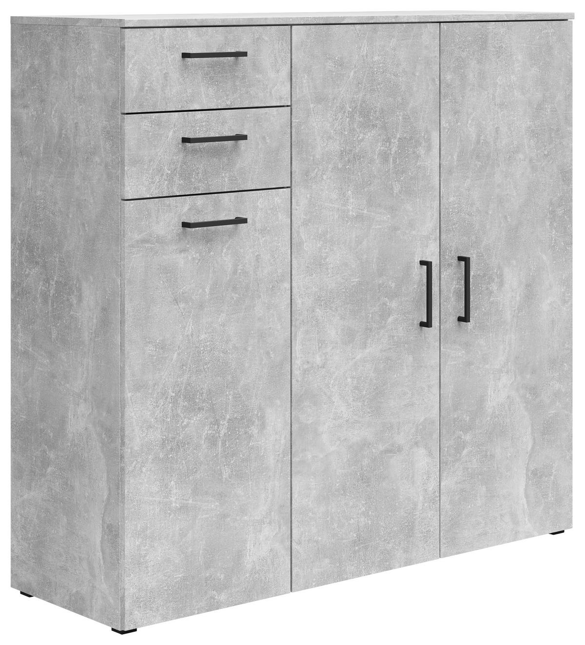 Kommode Multi-Stauraum Typ 33 Beton Optik B/H/T: ca. 120x115x40 cm Multi-Stauraum Typ 33 - Beton (120,00/115,00/40,00cm)