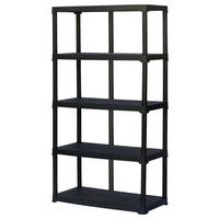 ArtPlast Kunststoffregal schwarz Kunststoff B/H/T: ca. 100x176x40 cm Kunststoffregal T100/5 - schwarz (100,00/176,00/40,00cm) - ArtPlast