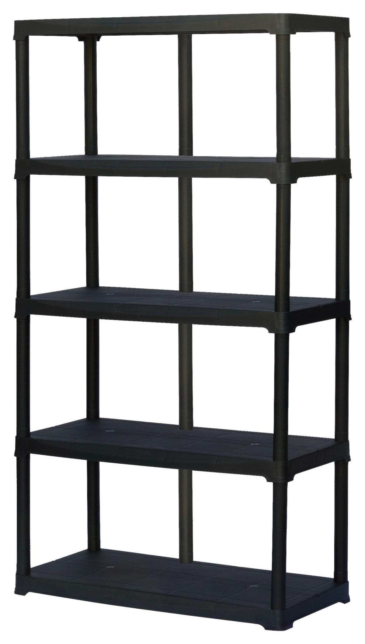 ArtPlast Kunststoffregal schwarz Kunststoff B/H/T: ca. 100x176x40 cm Kunststoffregal T100/5 - schwarz (100,00/176,00/40,00cm) - ArtPlast