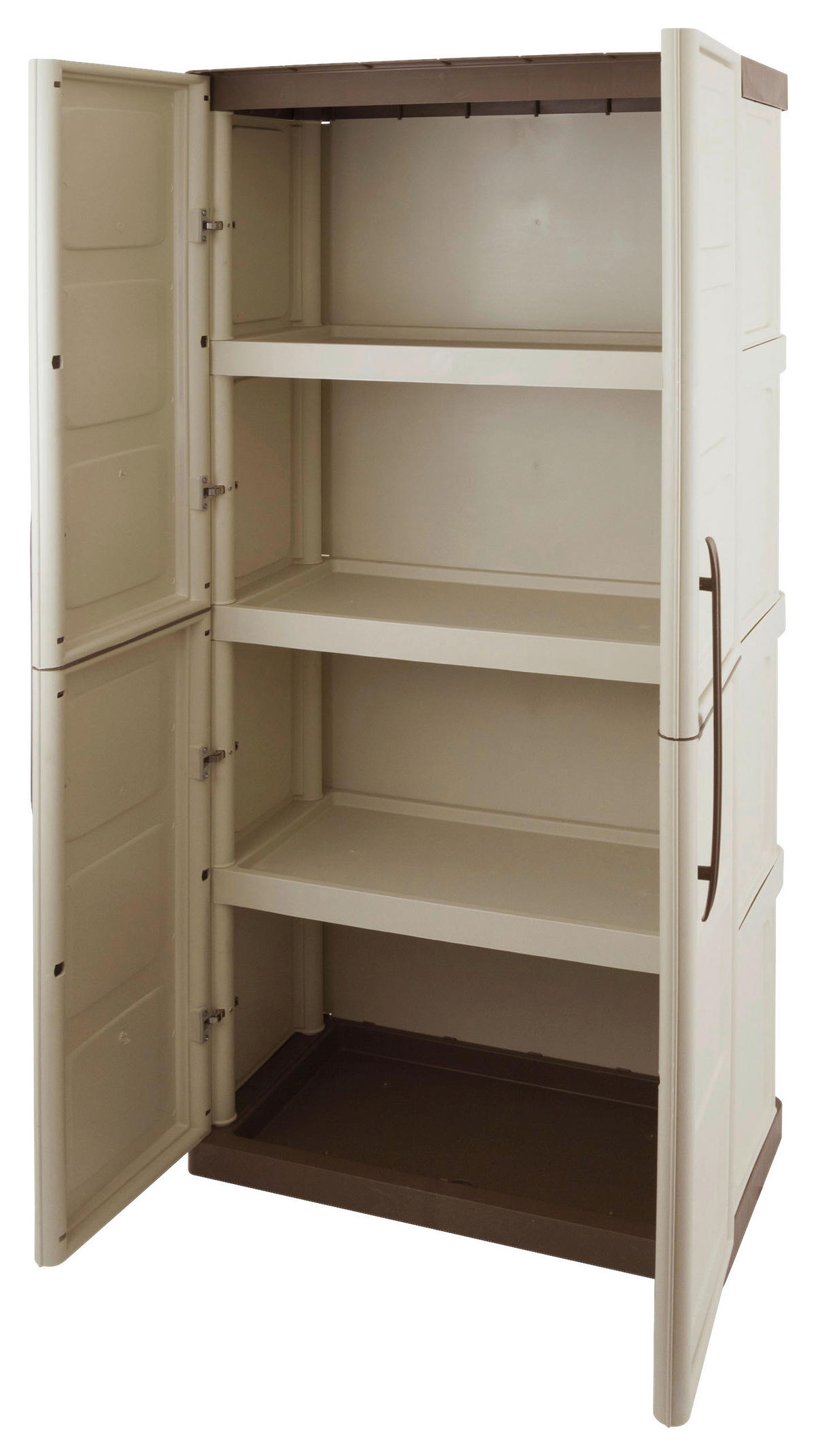 ArtPlast Kunststoffschrank Steel hoch beige Kunststoff B/H/T: ca. 70x165x39,5 cm Steel hoch - beige/mokka braun (70,00/165,00/39,50cm) - ArtPlast