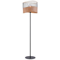 Just Light Stehleuchte REED 11151-79 schwarz natur Metall Holz H/D: ca. 152x39 cm E27 1 Brennstellen REED - natur/schwarz (39,00/152,00cm) - Just Light