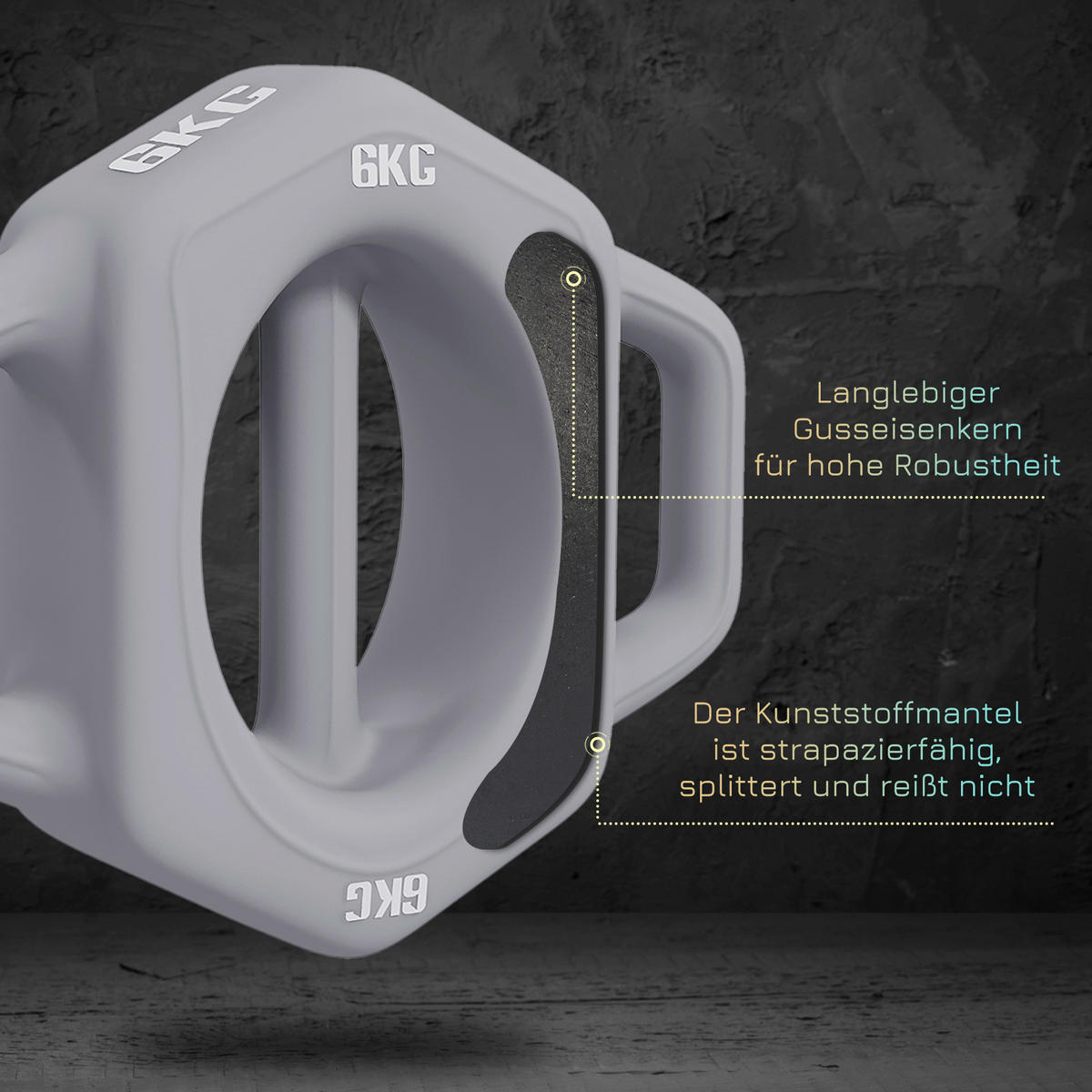 SPORTNOW Hantel grau Edelstahl B/H/L: ca. 20x25x6 cm Hantel - grau (6,00/20,00/25,00cm) - SPORTNOW