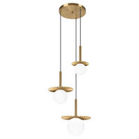 Lamkur Hängeleuchte Kupfer Stahl Glas B/H/L: ca. 120x45x45 cm G9 3 Brennstellen Chita - Kupfer (45,00/120,00/45,00cm) - Lamkur